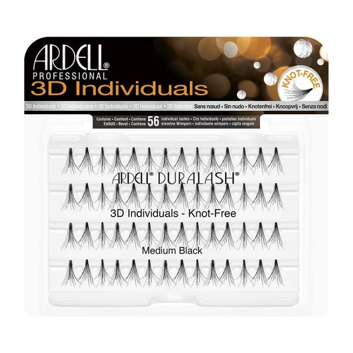 Ardell Knot-Free 3D Individuals Medium in the group BEAUTY & HEALTH / Makeup / Eyes & Eyebrows / False eyelashes at TP E-commerce Nordic AB (C02024)