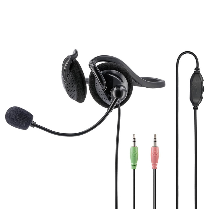 Hama PC Office Headset NHS-P100 Stereo Neckband Black in the group COMPUTERS & PERIPHERALS / Computer accessories / Headset at TP E-commerce Nordic AB (C02184)