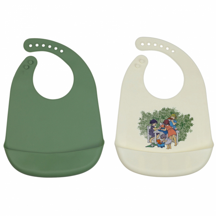 Rätt start Barnen i Bullerbyn Haklappar i silikon 2-pack in the group TOYS, KIDS & BABY PRODUCTS / Eat & Drink / Bibs at TP E-commerce Nordic AB (C02296)