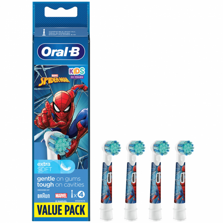 Borsthuvud Spiderman 4st in the group BEAUTY & HEALTH / Oral care / Accessories for electric toothbrushes at TP E-commerce Nordic AB (C02698)