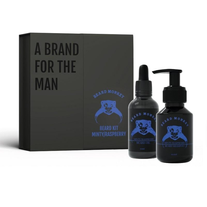 Giftset Beard Monkey Beard Kit Minty/Raspberry 2021 in the group BEAUTY & HEALTH / Hair & Styling / Beard care / Beard oil at TP E-commerce Nordic AB (C03125)