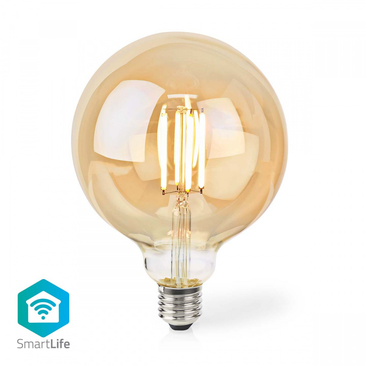 Nedis SmartLife LED Filament Bulb | Wi-Fi | E27 | 806 lm | 7 W | Warm White | 1800 - 3000 K | Glass | Android™ / IOS | Globe | 1 pcs in the group HOME, HOUSEHOLD & GARDEN / Smart home / Smart Lights at TP E-commerce Nordic AB (C03301)