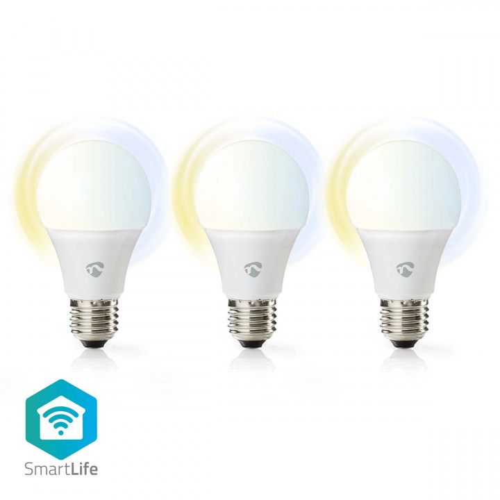 Nedis SmartLife LED Bulb | Wi-Fi | E27 | 806 lm | 9 W | Warm to Cool White | 2700 - 6500 K | Android™ / IOS | Bulb | 3 pcs in the group HOME, HOUSEHOLD & GARDEN / Smart home / Smart Lights at TP E-commerce Nordic AB (C03303)