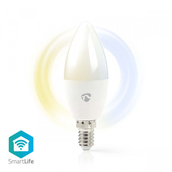 Nedis SmartLife LED Bulb | Wi-Fi | E14 | 470 lm | 4.9 W | Warm to Cool White | 2700 - 6500 K | Android™ / IOS | Candle | 1 pcs in the group HOME, HOUSEHOLD & GARDEN / Smart home / Smart Lights at TP E-commerce Nordic AB (C03305)