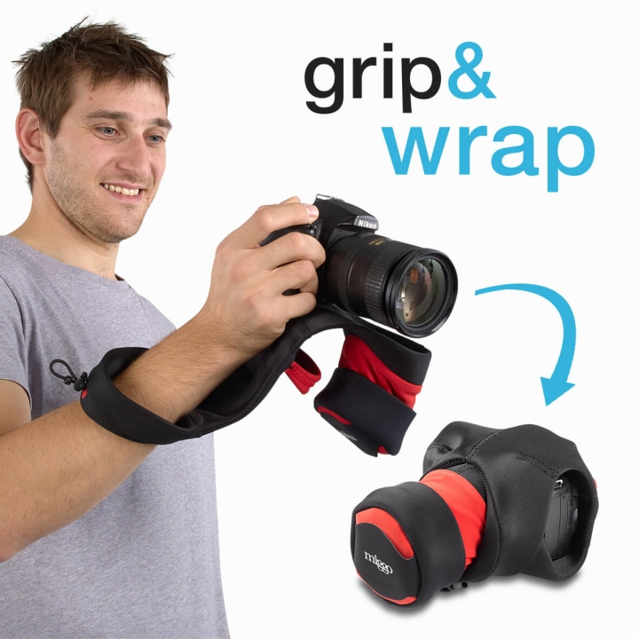 MYMIGGO Protective Case with Grip Gri p and Wrap for DSLR, Black/Red in the group HOME ELECTRONICS / Photo & Video / Photo equipment / Camera bags at TP E-commerce Nordic AB (C03629)