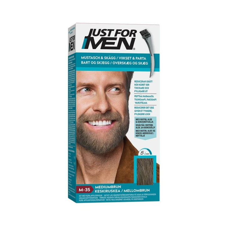 Just For Men Moustache & Beard - Medium Brown M35 in the group BEAUTY & HEALTH / Hair & Styling / Beard care / Beard Dye at TP E-commerce Nordic AB (C03658)