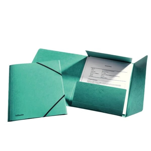 ESSELTE Cord folder A4/3-flap Green in the group HOME, HOUSEHOLD & GARDEN / Office material / Other at TP E-commerce Nordic AB (C03728)