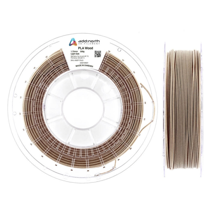 ADDNORTH PLA Wood 1.75mm 500g Light Oak in the group COMPUTERS & PERIPHERALS / Printers & Accessories / Printers / 3D printers & Accessories / Tillbehör at TP E-commerce Nordic AB (C03751)