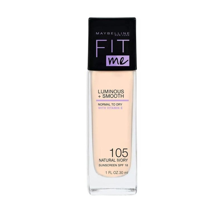 Maybelline Fit Me Luminous + Smooth Foundation - 105 Natural Ivory in the group BEAUTY & HEALTH / Makeup / Facial makeup / Foundation at TP E-commerce Nordic AB (C03794)