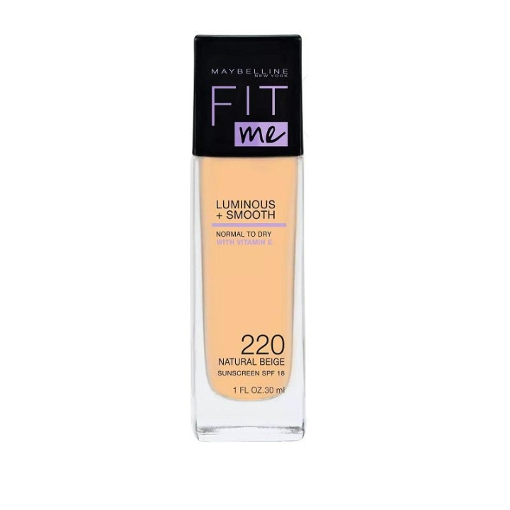 Maybelline Fit Me Luminous + Smooth Foundation - 220 Natural Beige in the group BEAUTY & HEALTH / Makeup / Facial makeup / Foundation at TP E-commerce Nordic AB (C03799)