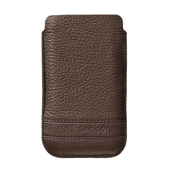 SAMSONITE Mobile Bag Classic Leather Small Brown in the group SMARTPHONE & TABLETS / Phone cases / Universal protection / Wallet Case at TP E-commerce Nordic AB (C03851)