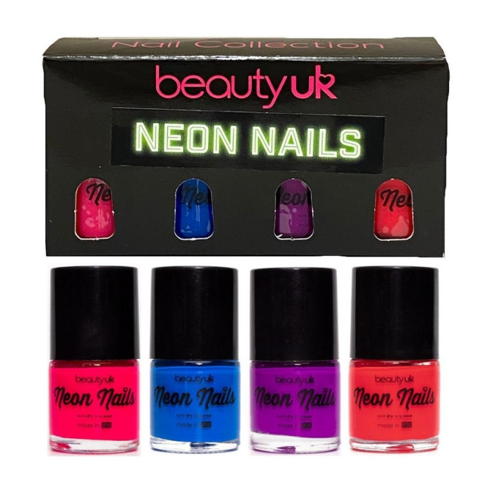 Beauty UK Neon Nail Polish Set 2 4x9ml in the group BEAUTY & HEALTH / Manicure / Pedicure / Nail polish at TP E-commerce Nordic AB (C04140)