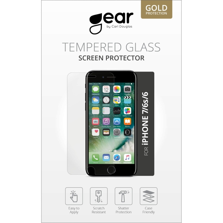 Gear Glass Prot. Flat Case Friendly 2.5D GOLD iPhone6/7/8/SE in the group SMARTPHONE & TABLETS / Phone cases / Apple / iPhone 8 / Screen protectors at TP E-commerce Nordic AB (C04215)