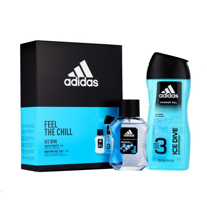 Giftset Adidas Ice Dive Edt 50ml + Shower Gel 250ml in the group BEAUTY & HEALTH / Fragrance & Perfume / Perfumes / Perfume for him at TP E-commerce Nordic AB (C04277)