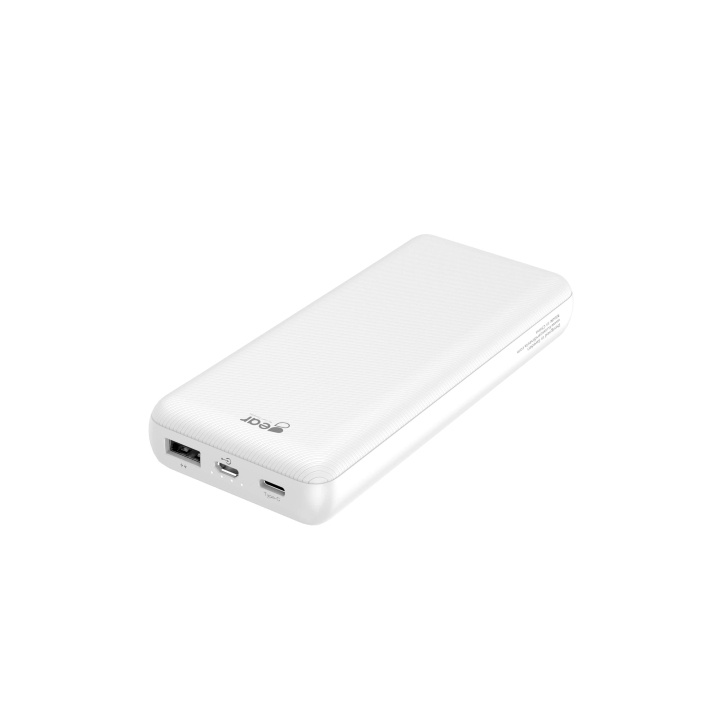 GEAR Powerbank 20 000mAh LiPolymer Ultracompact 2.1A 1xUSB-C 2xUSB-A 1xMicroUSB White in the group SMARTPHONE & TABLETS / Chargers & Cables / Powerbanks at TP E-commerce Nordic AB (C04450)
