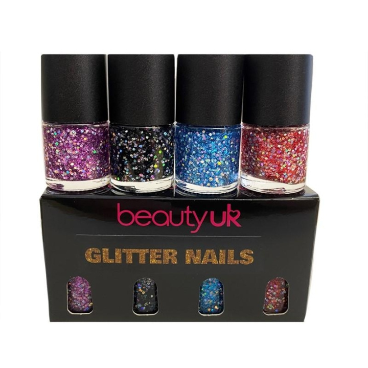Beauty UK Glitter Nails Polish Set 4x9ml in the group BEAUTY & HEALTH / Manicure / Pedicure / Nail polish at TP E-commerce Nordic AB (C04546)