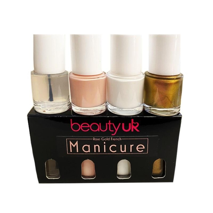 Beauty UK Rose Gold French Manicure Set 4x9ml in the group BEAUTY & HEALTH / Manicure / Pedicure / Nail polish at TP E-commerce Nordic AB (C04549)