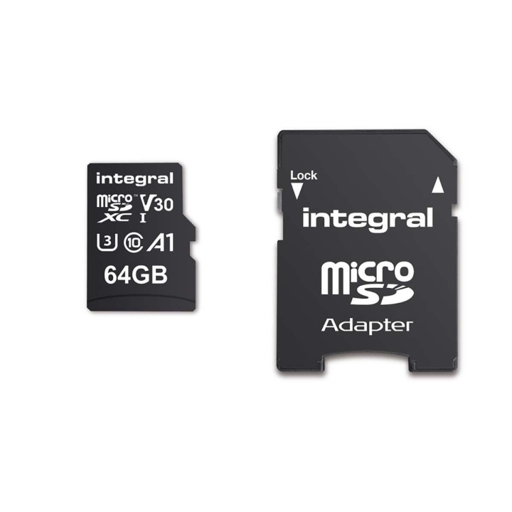 INTEGRAL 64 GB High Speed MicroSDHC/XC V30 - 100MB/s Read - 45MB/s Write in the group HOME ELECTRONICS / Storage media / Memory cards / MicroSD/HC/XC at TP E-commerce Nordic AB (C04785)