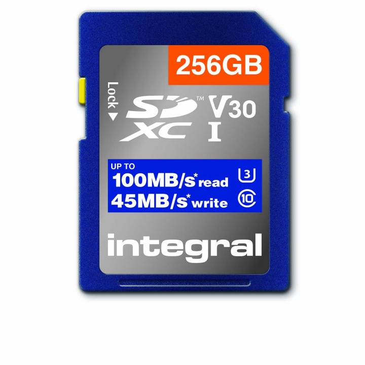 INTEGRAL High Speed SDHC/XC V30 UHS-I U3 256GB SD memory card in the group HOME ELECTRONICS / Storage media / Memory cards / SD/SDHC/SDXC at TP E-commerce Nordic AB (C04788)