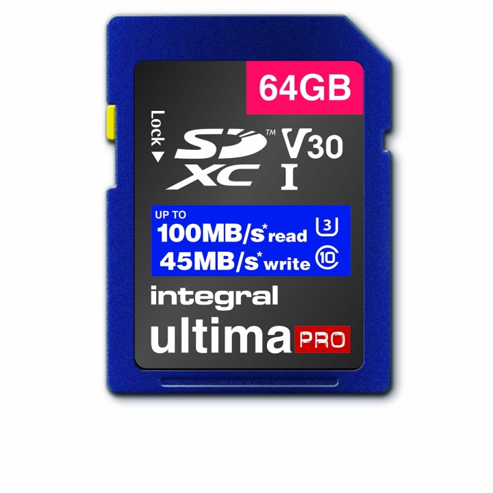 INTEGRAL High Speed SDHC/XC V30 UHS-I U3 64GB SD memory card in the group HOME ELECTRONICS / Storage media / Memory cards / SD/SDHC/SDXC at TP E-commerce Nordic AB (C04789)