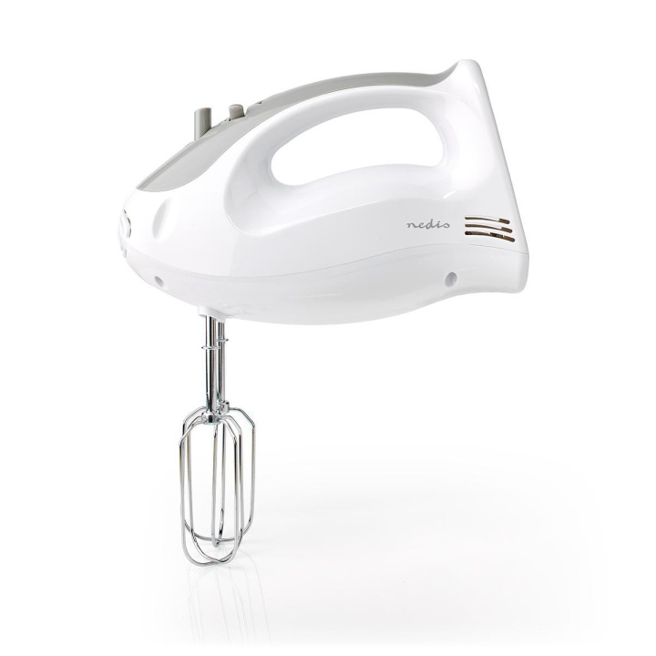 Nedis Hand Mixer | 200 W | 5-Speed Setting | Turbo function | 2 Beaters / 2 Dough Hooks | Grey / White in the group HOME, HOUSEHOLD & GARDEN / Household appliances / Food processor & Kitchen appliances / Mixers at TP E-commerce Nordic AB (C04806)