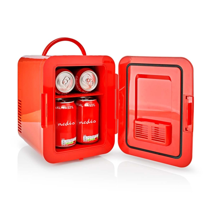 Nedis Portable Mini Fridge | 4 l | 12 V DC / 100 - 240 V AC | Red in the group HOME, HOUSEHOLD & GARDEN / Household appliances / Other appliances at TP E-commerce Nordic AB (C04828)