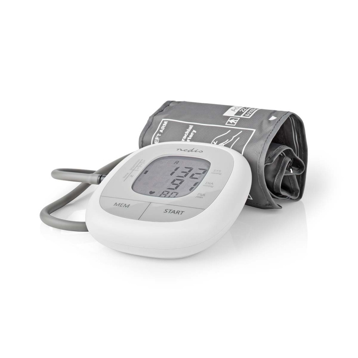 Nedis Blood Pressure Monitor | Arm | Backlight LCD Display | 22 - 42 cm | Memory slots: 60 | White in the group BEAUTY & HEALTH / Health care / Blood pressure monitors at TP E-commerce Nordic AB (C04830)