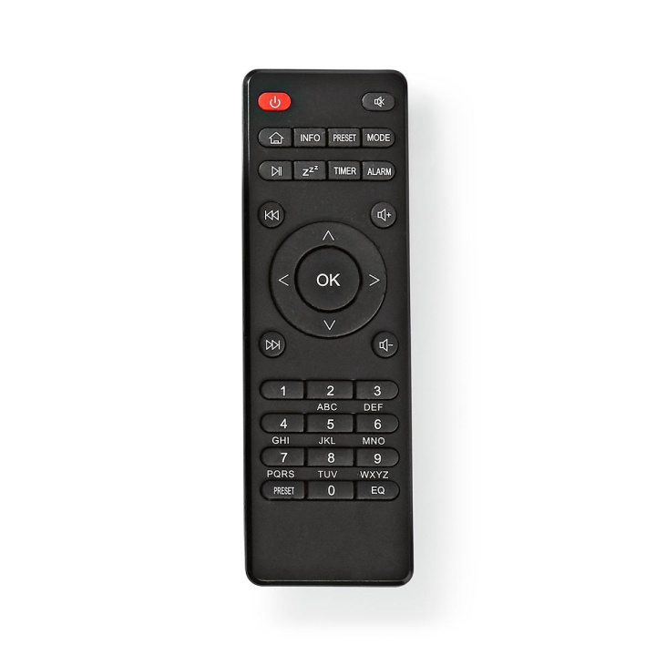 Nedis Replacement Remote Control | Suitable for: RDIN3000BK / RDIN4000BK / RDIN5000BK / RDIN5005BK | Fixed | 1 Device | Clear Lay-out | Infrared | Black in the group HOME ELECTRONICS / Audio & Picture / Home cinema, Hifi & Portable / Radio & Alarm clocks / Radio at TP E-commerce Nordic AB (C04868)