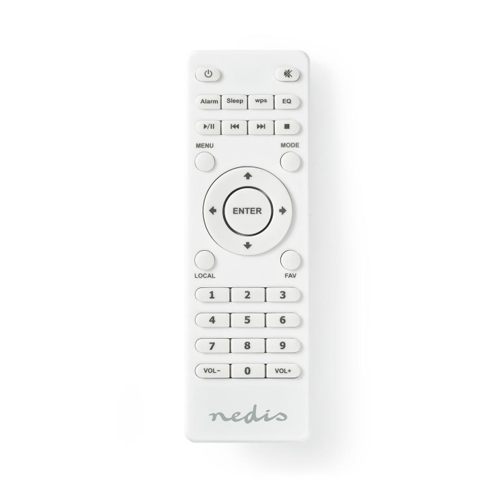 Nedis Replacement Remote Control | Suitable for: RDIN2000WT / RDIN2500WT | Fixed | 1 Device | Clear Lay-out | Infrared | White in the group HOME ELECTRONICS / Audio & Picture / Home cinema, Hifi & Portable / Radio & Alarm clocks / Radio at TP E-commerce Nordic AB (C04869)