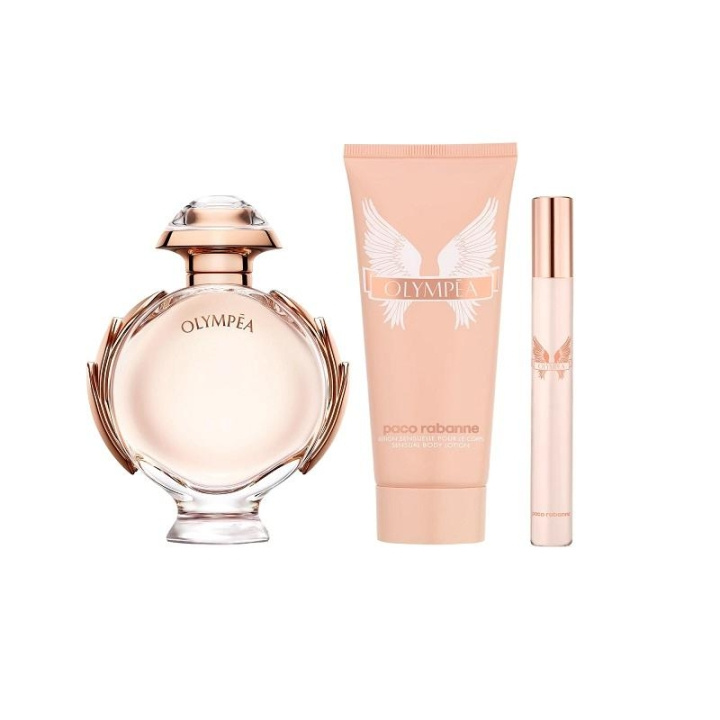Giftset Paco Rabanne Olympea Edp 80ml + Edp 10ml + Bodylotion 100ml in the group BEAUTY & HEALTH / Fragrance & Perfume / Perfumes / Perfume for her at TP E-commerce Nordic AB (C04931)