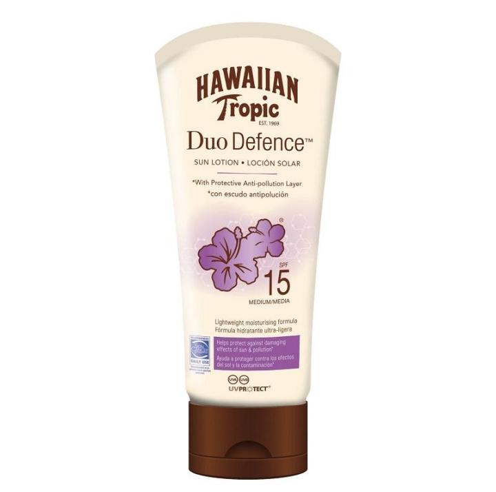 Hawaiian Tropic DuoDefence Lotion SPF15 180ml in the group BEAUTY & HEALTH / Skin care / Tanning / Sunscreen at TP E-commerce Nordic AB (C05123)