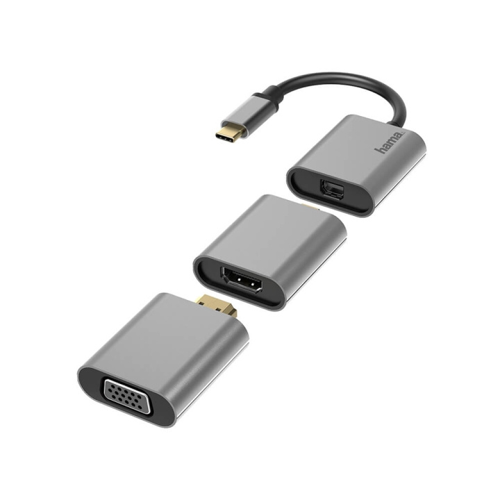 Hama Video Adapter Set 6in1 USB-C Mini-DisplayPort HDMI VGA in the group COMPUTERS & PERIPHERALS / Computer cables / VGA / Adapters at TP E-commerce Nordic AB (C05519)