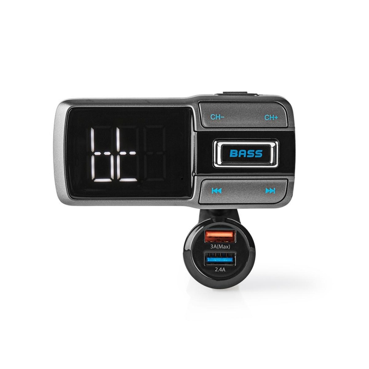 Car FM Transmitter | Hands free calling | LED Screen | Bluetooth® | Fast charging | Bass boost | Google Assistant / Siri | Black / Grey in the group CAR / Car audio & Multimedia / FM-transmitters at TP E-commerce Nordic AB (C06044)