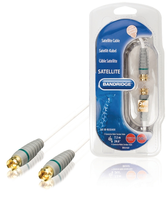 Antenna Cable F-Male - F-Male 7.00 m White in the group HOME ELECTRONICS / Cables & Adapters / Antenna cables & Accessories / Antenna cables at TP E-commerce Nordic AB (C06055)