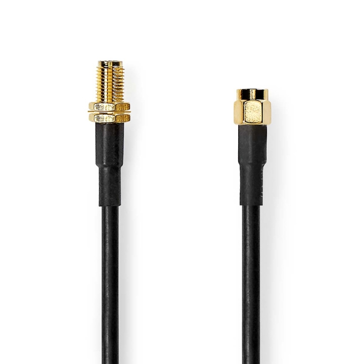 SMA Cable | SMA Male | SMA Female | Gold Plated | 50 Ohm | Double Shielded | 10.0 m | Round | PVC | Black in the group COMPUTERS & PERIPHERALS / Computer cables / Network cables / RP-SMA at TP E-commerce Nordic AB (C06076)