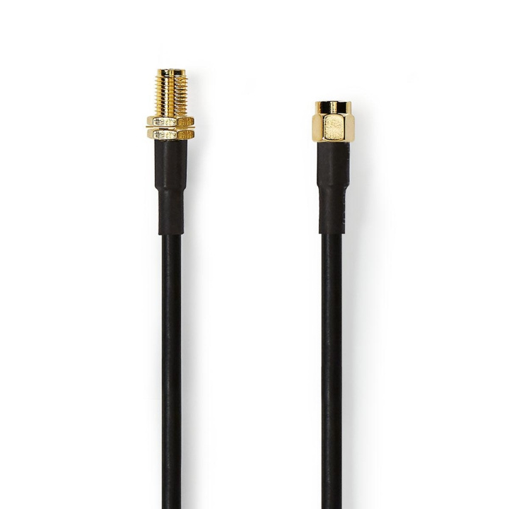 SMA Cable | SMA Male | SMA Female | Gold Plated | 50 Ohm | Double Shielded | 5.00 m | Round | PVC | Black in the group COMPUTERS & PERIPHERALS / Computer cables / Network cables / RP-SMA at TP E-commerce Nordic AB (C06077)