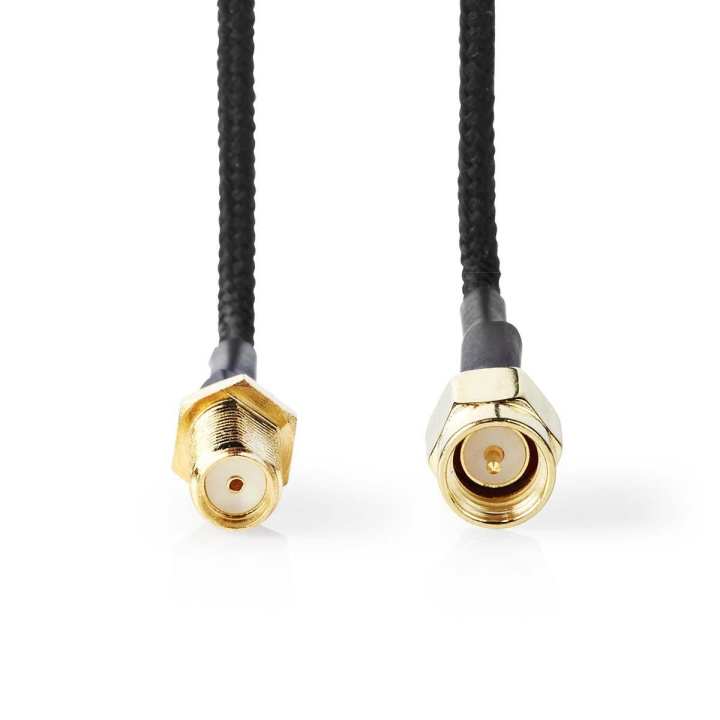 SMA Cable | SMA Female | SMA Male | Gold Plated | 75 Ohm | 0.50 m | Round | Braided | Black in the group COMPUTERS & PERIPHERALS / Computer cables / Network cables / RP-SMA at TP E-commerce Nordic AB (C06083)