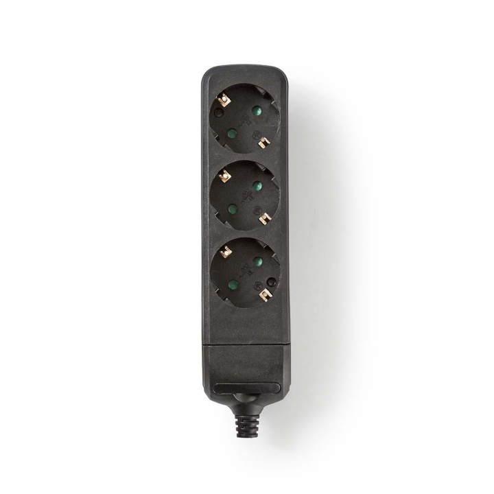 Extension Socket | Type F (CEE 7/7) | 3-Way | 3680 W | 16 A | Black in the group HOME, HOUSEHOLD & GARDEN / Electricity & Lighting / Power strips at TP E-commerce Nordic AB (C06101)