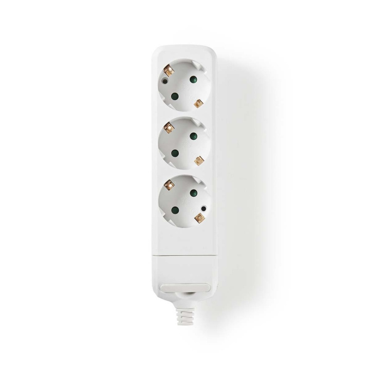 Extension Socket | Type F (CEE 7/7) | 3-Way | 3680 W | 16 A | White in the group HOME, HOUSEHOLD & GARDEN / Electricity & Lighting / Power strips at TP E-commerce Nordic AB (C06102)