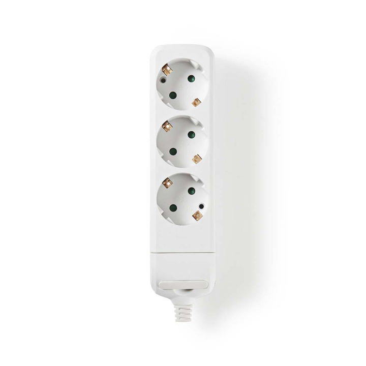 Nedis Extension Socket | Type F (CEE 7/7) | 3-Way | 3680 W | 16 A | Kind of grounding: Side Contacts | 230 V AC 50/60 Hz | Socket angle: 45 ° | No Cable Included | White in the group HOME, HOUSEHOLD & GARDEN / Electricity & Lighting / Power strips at TP E-commerce Nordic AB (C06102)