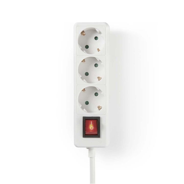 Extension Socket | Type F (CEE 7/7) | 3-Way | 1.50 m | 3680 W | 16 A | White in the group HOME, HOUSEHOLD & GARDEN / Electricity & Lighting / Power strips at TP E-commerce Nordic AB (C06106)