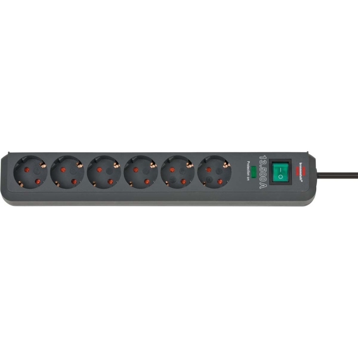 brennenstuhl Eco-Line 6-way power strip with surge protection 5.00 m H05VV-F 3G1.5 Anthracite in the group HOME, HOUSEHOLD & GARDEN / Electricity & Lighting / Power strips at TP E-commerce Nordic AB (C06115)