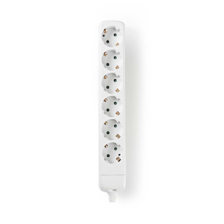Nedis Extension Socket | Type F (CEE 7/7) | 6-Way | 3680 W | 16 A | Kind of grounding: Side Contacts | 230 V AC 50/60 Hz | Socket angle: 45 ° | No Cable Included | White in the group HOME, HOUSEHOLD & GARDEN / Electricity & Lighting / Power strips at TP E-commerce Nordic AB (C06241)