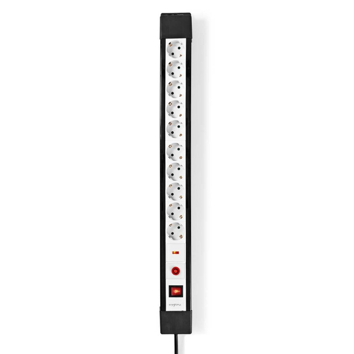 Nedis Extension Socket with Surge Protection | 10-Way | Type F (CEE 7/7) | 3.00 m | 3500 W | 16 A | Kind of grounding: Side Contacts | Socket angle: 45 ° | H05VV-F 3G1.5mm² | On/Off switch | Black / White in the group HOME, HOUSEHOLD & GARDEN / Electricity & Lighting / Power strips at TP E-commerce Nordic AB (C06248)