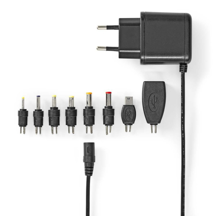 Nedis Universal AC Power Adapter | 12.5 W | 5 V DC | 1.60 m | 2.5 A | 8 plug(s) | Black in the group HOME, HOUSEHOLD & GARDEN / Electricity & Lighting / Power adapters at TP E-commerce Nordic AB (C06254)