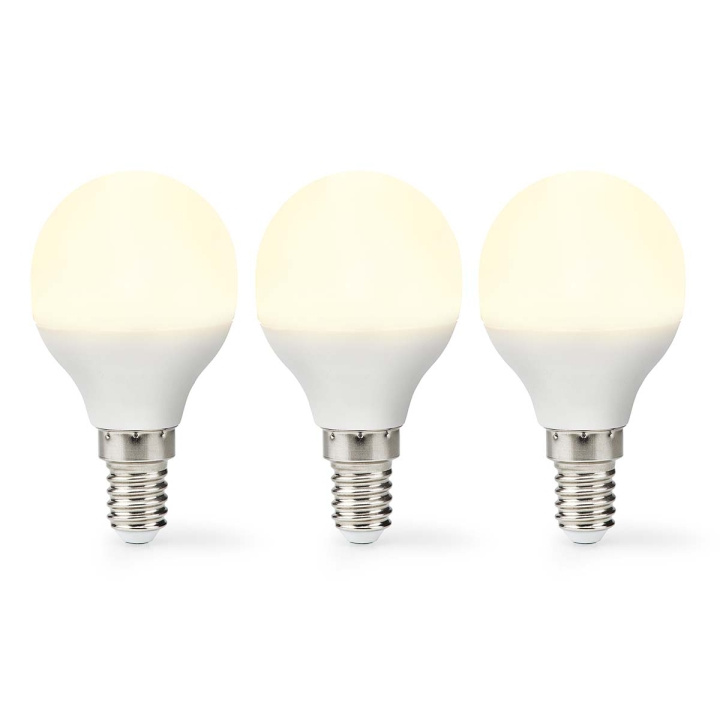 Nedis LED Bulb E14 | G45 | 4.9 W | 470 lm | 2700 K | Warm White | Frosted | 3 pcs in the group HOME ELECTRONICS / Lighting / LED lamps at TP E-commerce Nordic AB (C06293)