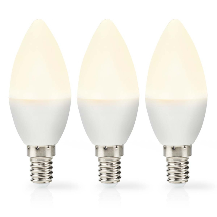 Nedis LED Bulb E14 | Candle | 2.8 W | 250 lm | 2700 K | Warm White | Frosted | 3 pcs in the group HOME ELECTRONICS / Lighting / LED lamps at TP E-commerce Nordic AB (C06294)
