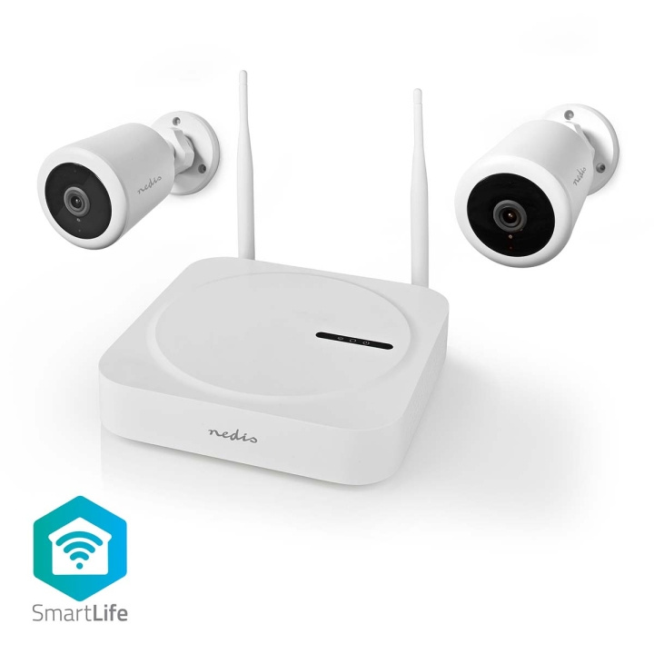 Nedis SmartLife Wireless Camera System | 2x Camera | Full HD 1080p | IP65 | Night vision | White in the group HOME, HOUSEHOLD & GARDEN / Alarm & Security / Security cameras / Digital (Network) / Outdoor cameras at TP E-commerce Nordic AB (C06328)