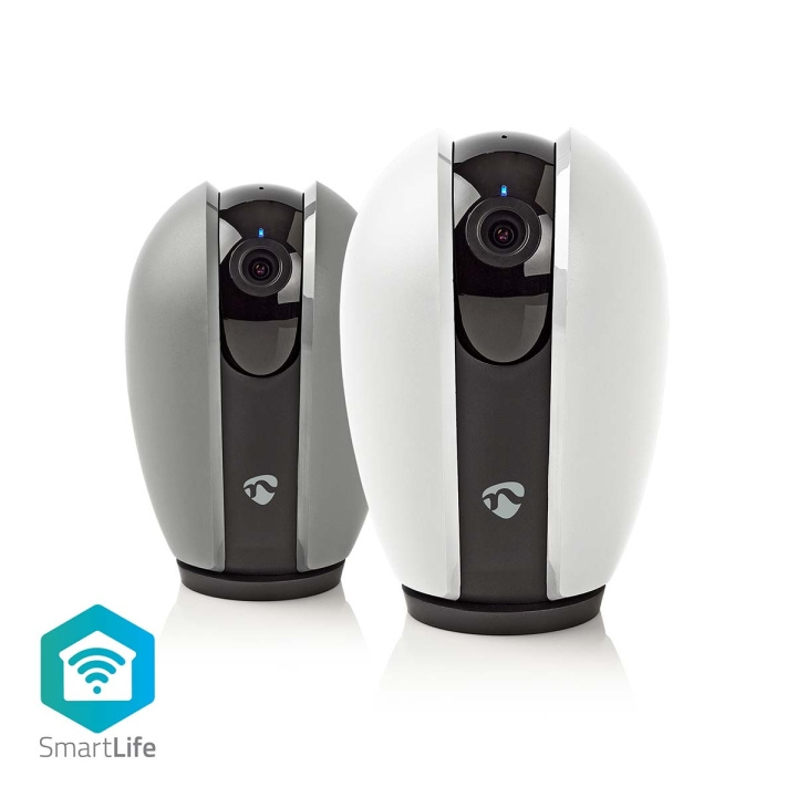 Nedis SmartLife Indoor Camera | Wi-Fi | Full HD 1080p | Pan tilt | Cloud Storage (optional) / microSD (not included) | With motion sensor | Night vision | Dark Grey / White in the group HOME, HOUSEHOLD & GARDEN / Alarm & Security / Security cameras / Digital (Network) / Indoor cameras at TP E-commerce Nordic AB (C06332)