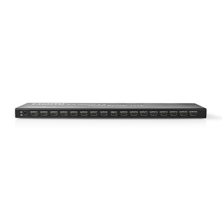 Nedis HDMI™ Splitter | 16 port(s) | HDMI™ Input | USB-A Female / 16x HDMI™ Output | 4K@60Hz | 18 Gbps | Metal | Anthracite in the group HOME ELECTRONICS / Cables & Adapters / HDMI / Adapters at TP E-commerce Nordic AB (C06359)